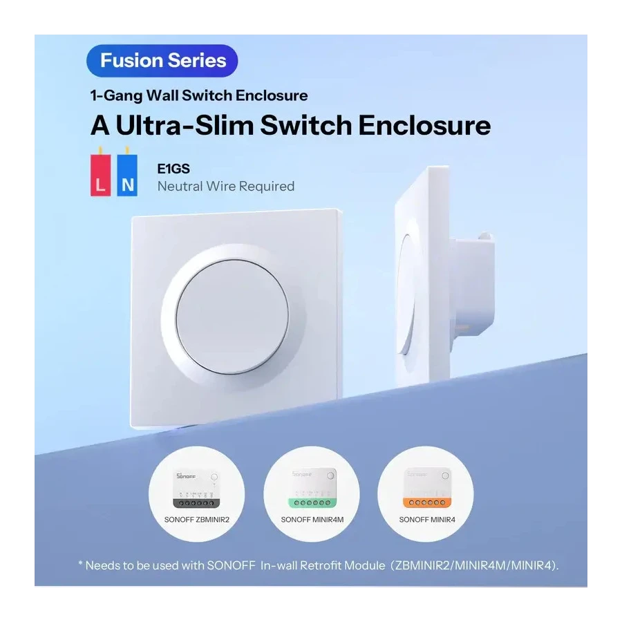 SONOFF E1GS Wall Switch Enclosure for ZBMINIR2, MINIR4M, MINIR4 SONOFF E1GS Wall Switch Enclosure for ZBMINIR2, MINIR4M, MINIR4 - Image 8
