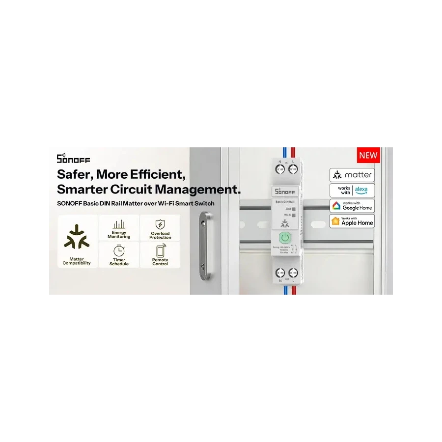 SONOFF BASIC-1GSP Matter over WiFi Smart DIN Rail Switch SONOFF BASIC-1GSP Matter over WiFi Smart DIN Rail Switch - Image 3