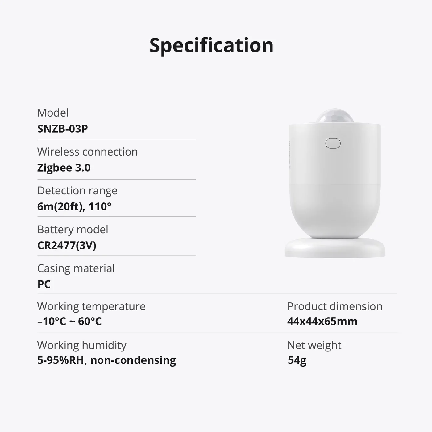 SONOFF SNZB-03P Zigbee сензор за движење SONOFF SNZB-03P Zigbee сензор за движење - Image 6