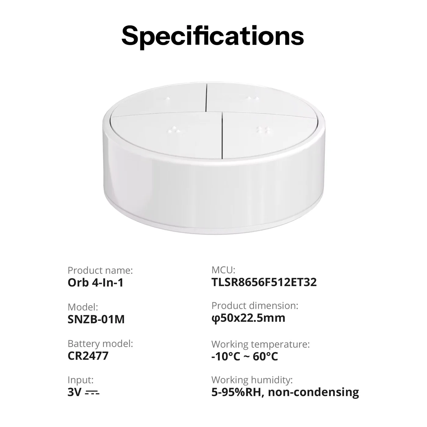 SONOFF Orb 4-in-1 Zigbee Smart Scene Button | SNZB-01M SONOFF Orb 4-in-1 Zigbee Smart Scene Button | SNZB-01M - Image 4